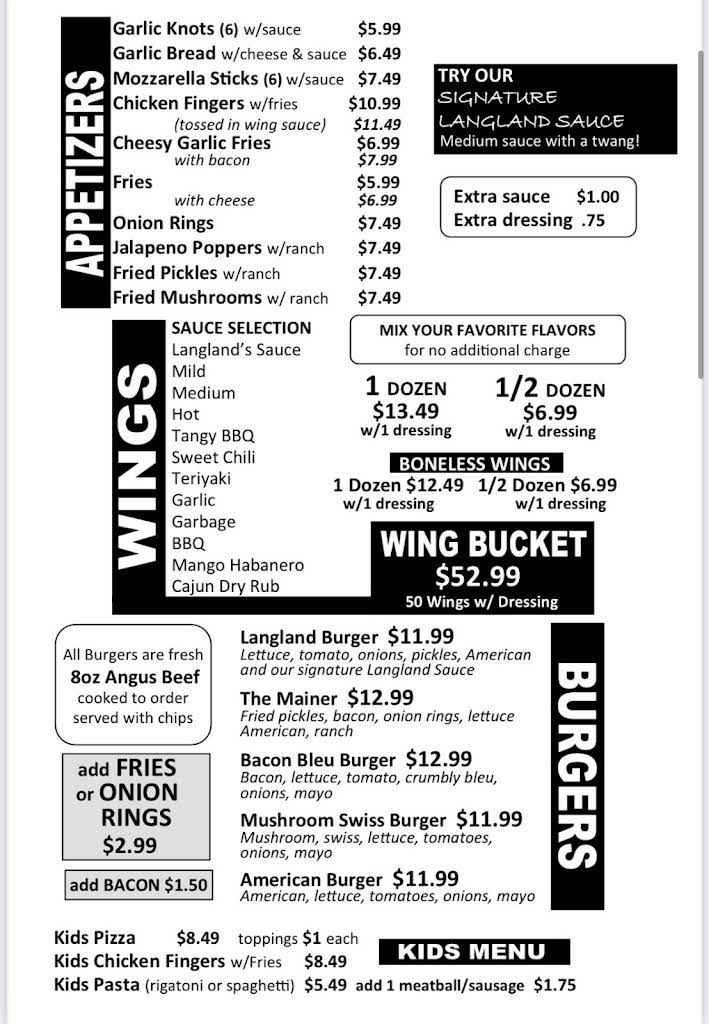 Langland's Menu 3